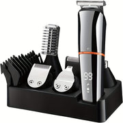 Cordless grooming kit with LED display beard trimmer hair clippers nose ear trimmer electric razor USB rechargeable