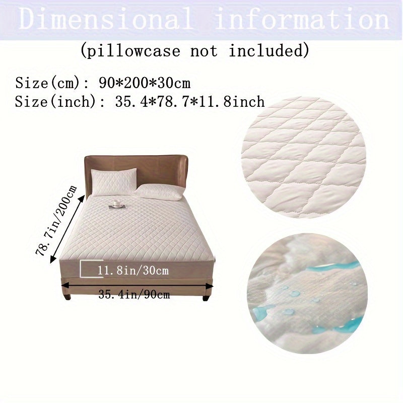 Waterproof Fitted Sheet with Geometric Embossed Pattern Deep Pocket Bed Sheet for Bedroom and Guest Room