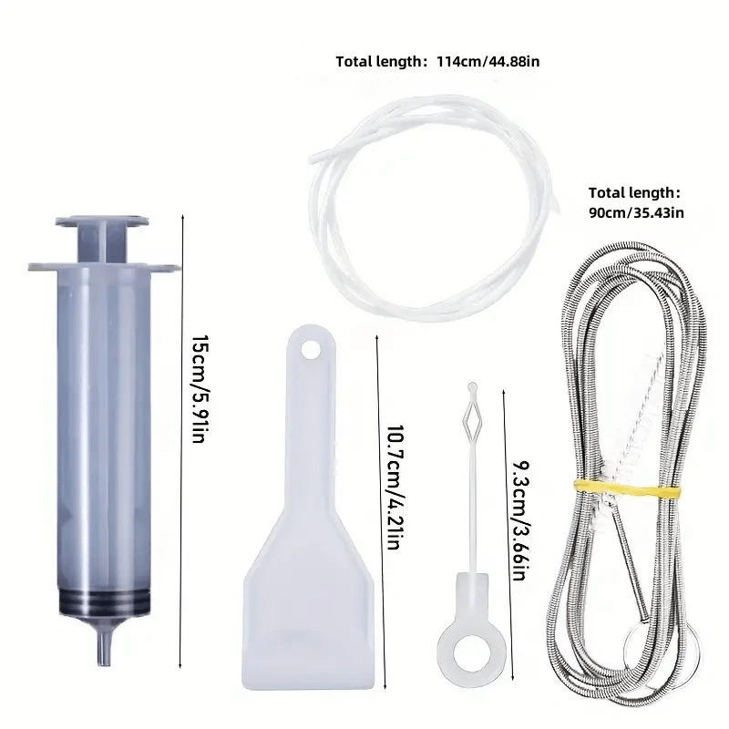"Uzoq Olib Boruvchi Muzlatgichni Tozalash Cho'tkasi To'plami - 19 Dona, 150.01 sm - Qaytish Shlangi, Qazish Vositasi va Tozalash Cho'tkasi bilan Birga, Oqimlarni To'siqlardan Olib Tashlash va Hidlarni O'chirish Uchun - Samarali Muzlatgich Tozalovchi"