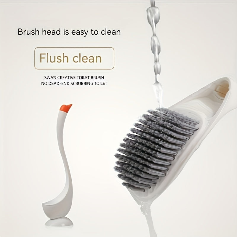 Toilet Brush with Angled Bristles Floor Mounted Long Handle Medium Stiffness