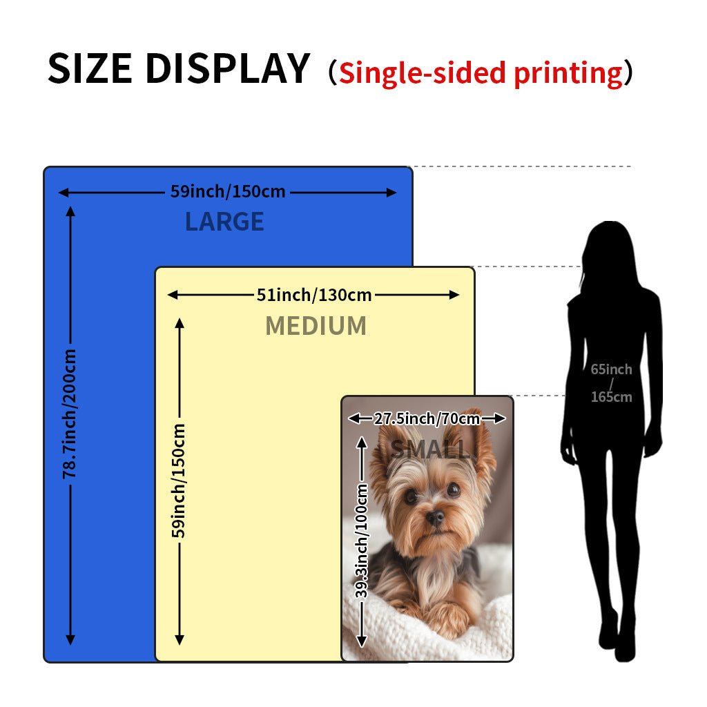 Yorkshire Terrier Pattern Flannel Throw Blanket Quilted Knit Polyester All-Season Decorative for Napping Camping Travel