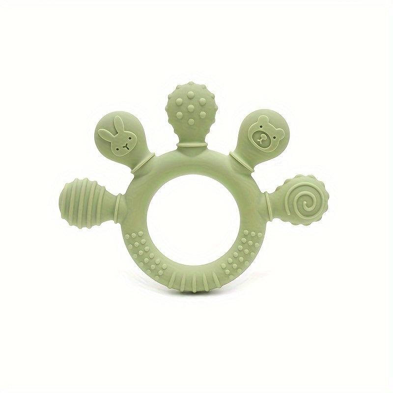 Silicone Teething Toy for Babies 0-3 Years Easy Grip Soft Chew Gift