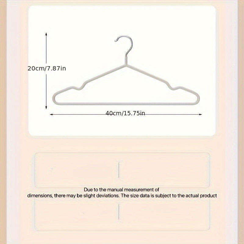 Juego de 10 perchas de ropa de acero inoxidable de alta resistencia con ranuras antideslizantes