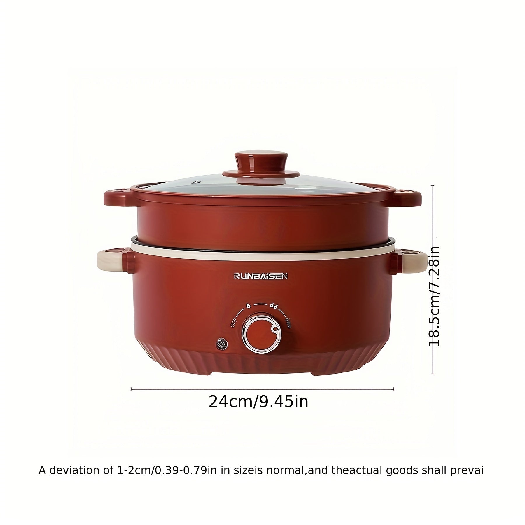 23.88 см Электрическая кастрюля с двойным слоем, антипригарная, многофункциональная для легких блюд