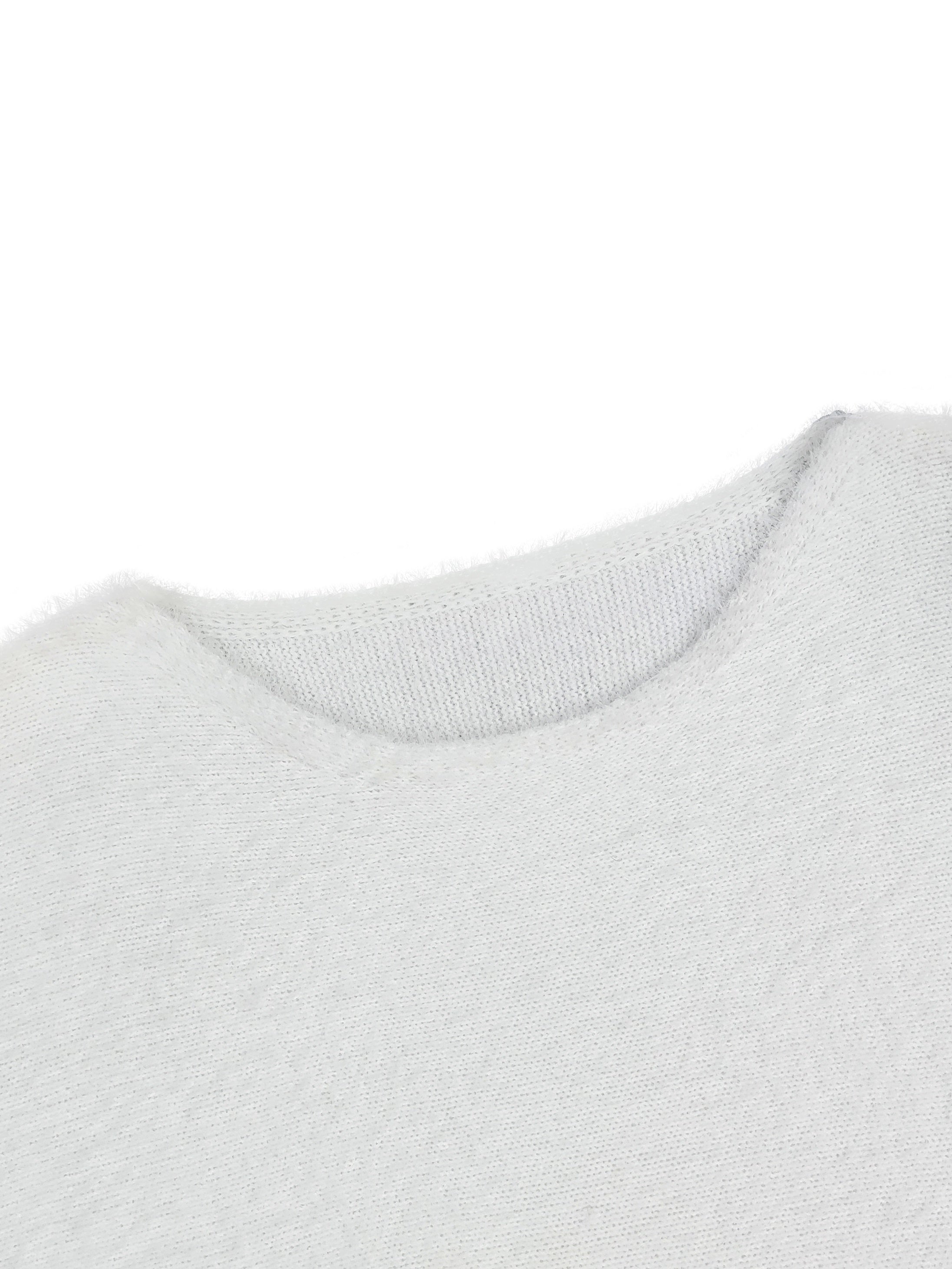 Suéter de punto negro de talla grande para mujer, suéter cálido de invierno