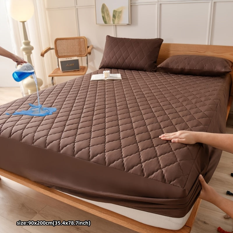 Waterproof Quilted Mattress Protector Cover Water-Resistant Machine Washable 80-85gsm Polyester Polyurethane