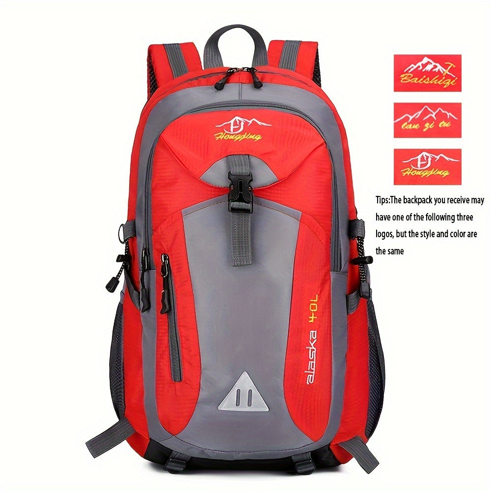 Unisex Camping Backpack Lightweight Zipper Water Bottle Straps Polyester Sports