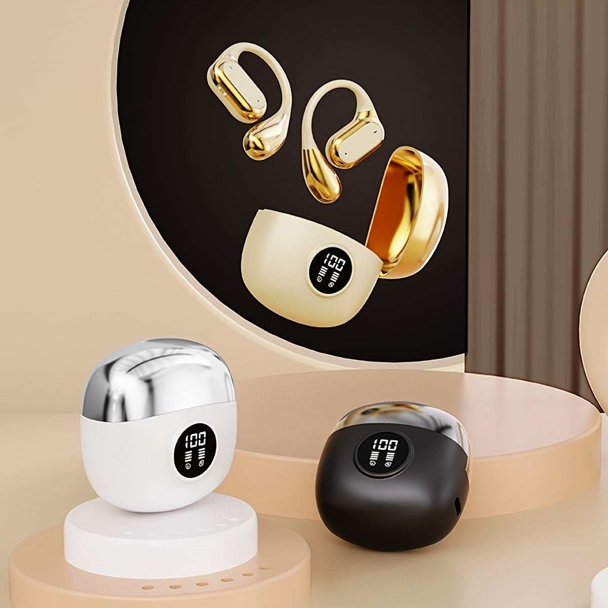 Wireless On-Ear Headphones Deep Bass HIFI Touch Control Rechargeable for Android iPhone Gaming Video Calls