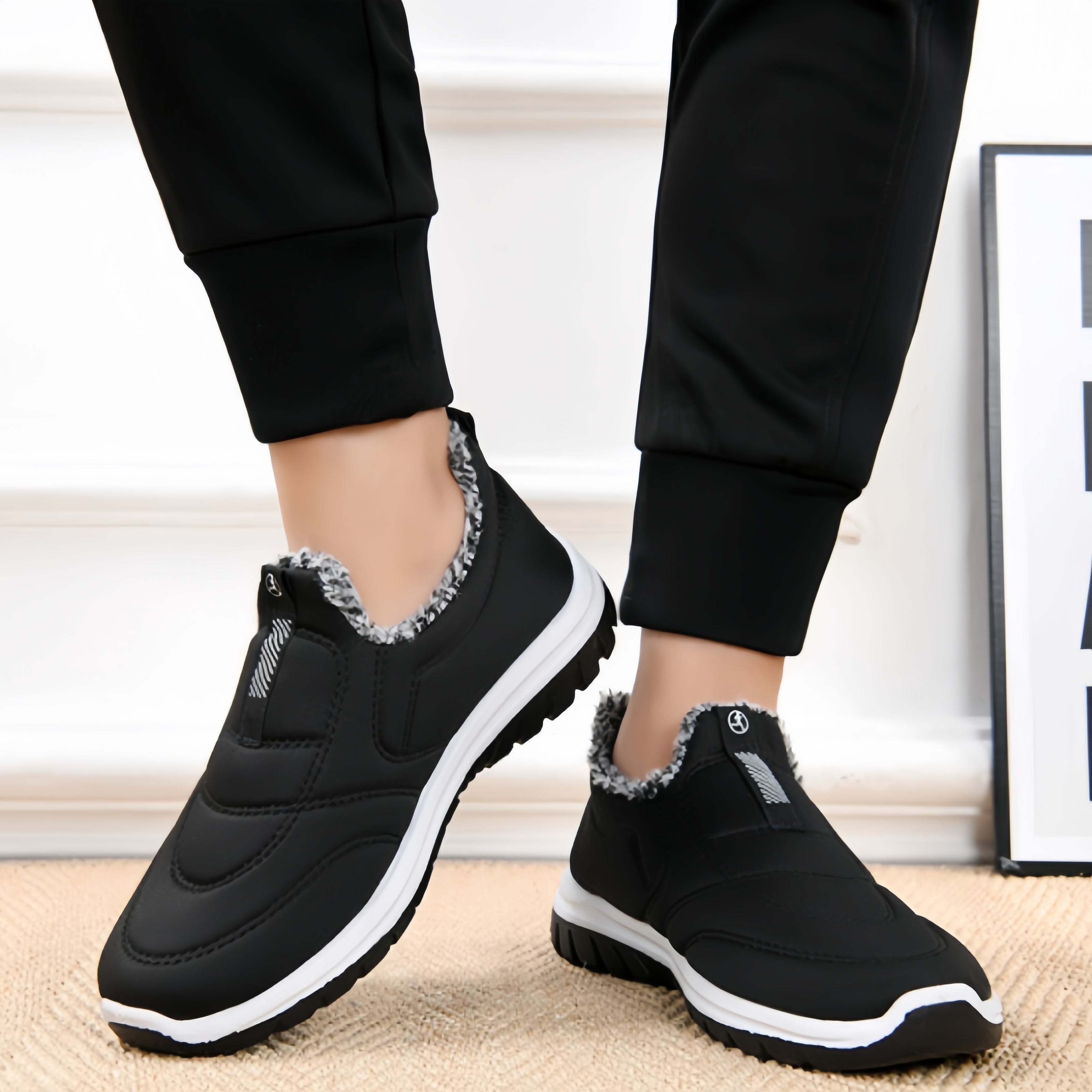 Men's Winter Fleece Snow Boots Non-Slip Ankle Casual Outdoor