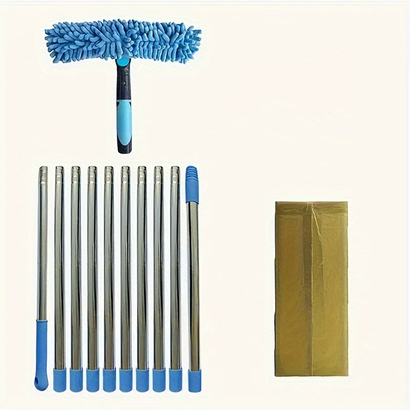 Herramienta de limpieza de cristales con empalme de 4 metros para limpieza de ventanas sin escaleras