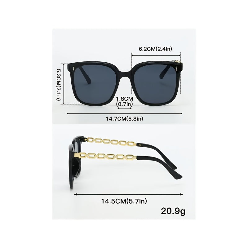 Black Polycarbonate Sunglasses with Gold Accents for Outdoor and Casual Wear