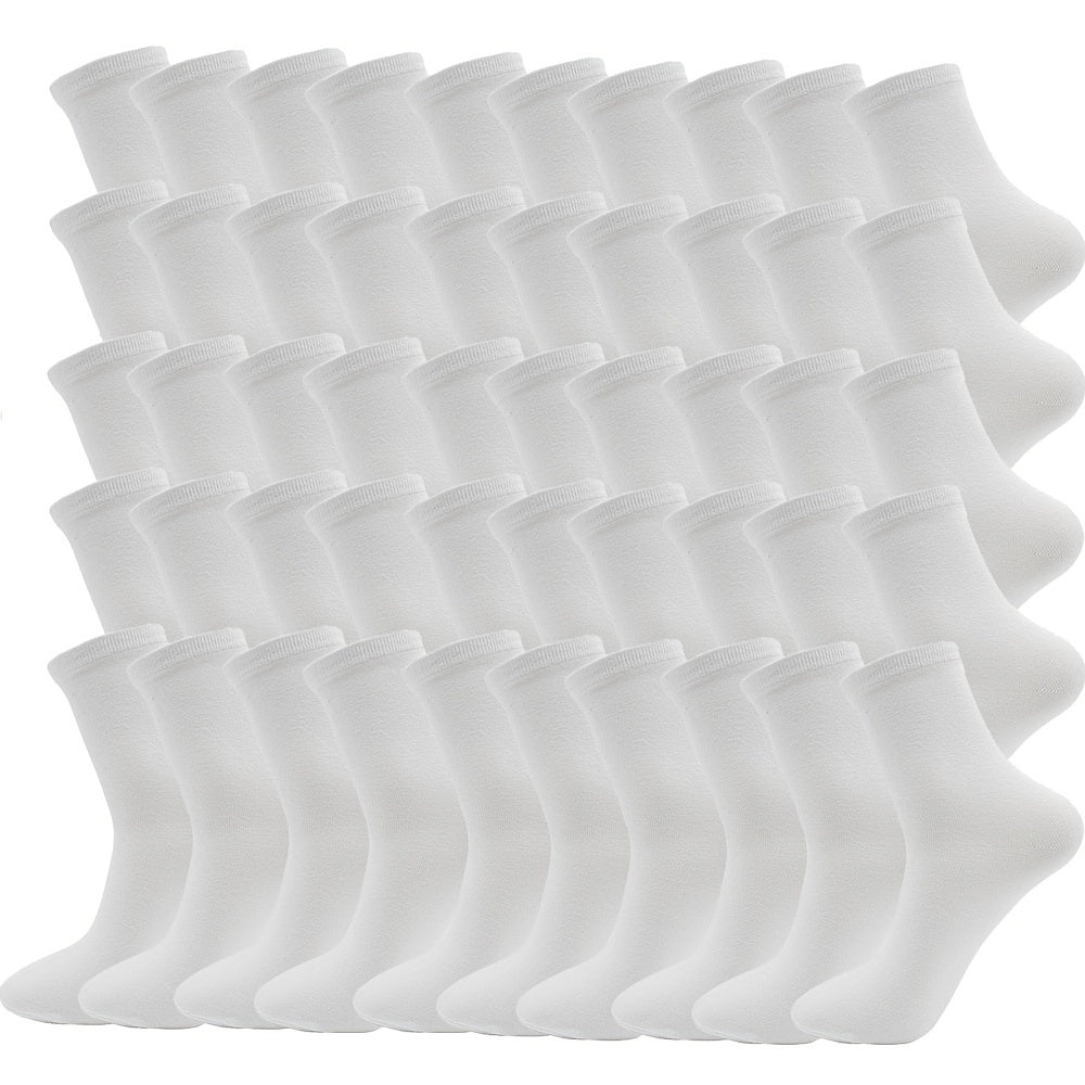 50 juft erkaklar uchun zamonaviy oddiy soklar, barcha mavsumlar uchun, tashqi kiyim uchun qulay va havo o'tkazuvchan.