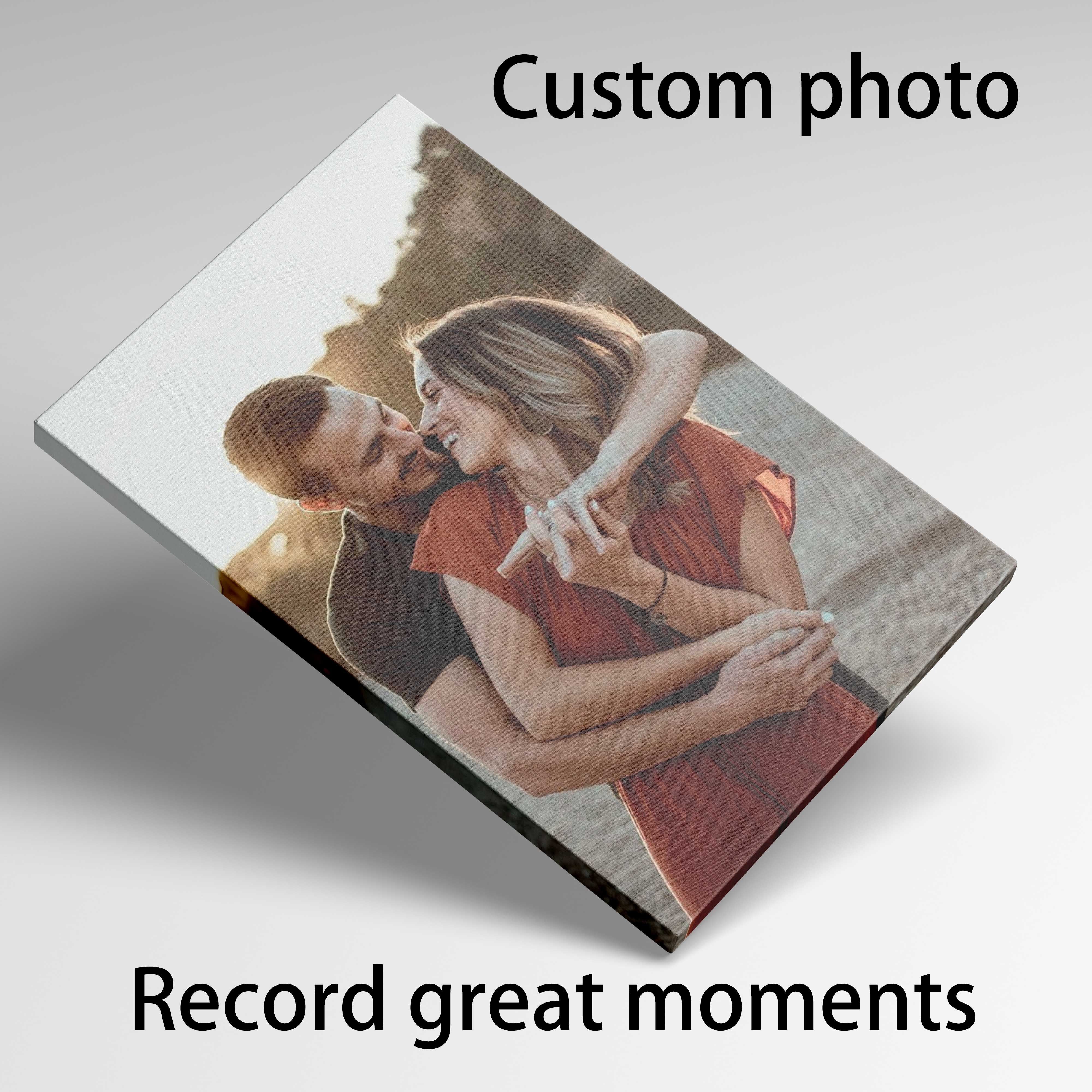 Personalized Couple Photo Canvas Wall Art, Framed, Custom Keepsake Gift