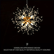 Lámpara de araña moderna de cristal de oro con diente de león y 8 bombillas G9 para sala de estar, comedor y cocina