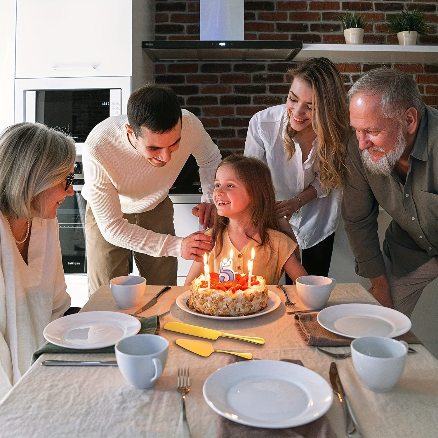 Stainless Steel Cake Serving Set 2-Piece for Birthdays Weddings Parties