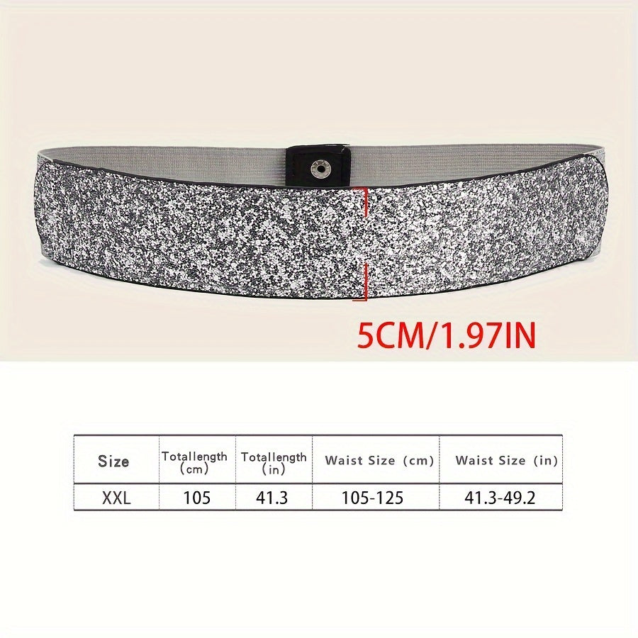 Women's Gold Sequin Belt Fashion Accessory for Party and Evening Wear
