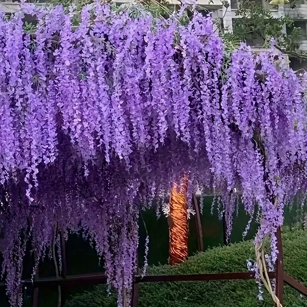 Sun'iy Wisteria garlandi 10 ta to'plam ichki tashqi bezak uchun plastmassa, to'ylar, takliflar