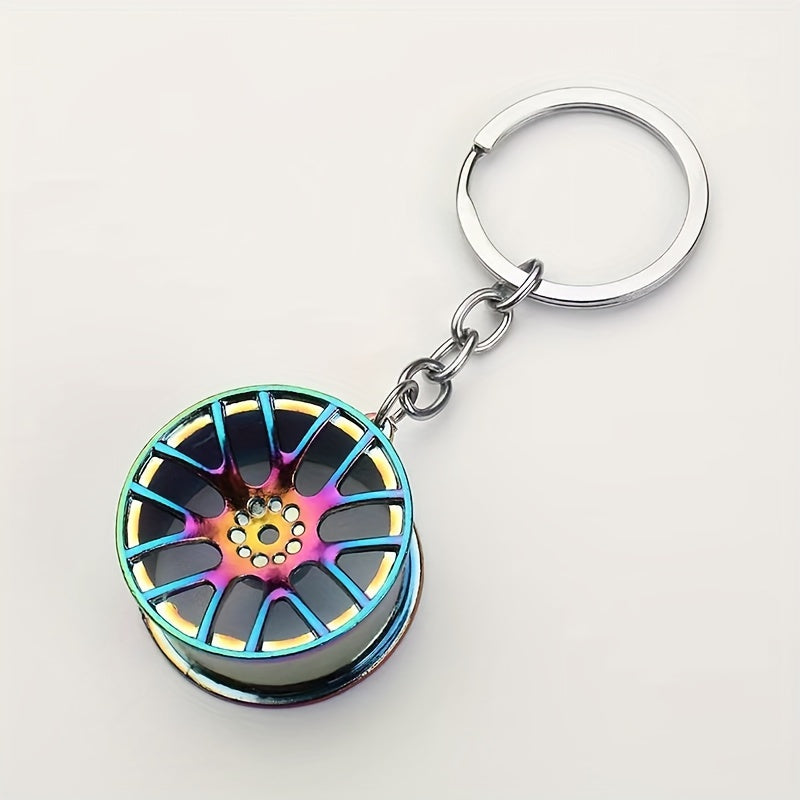Men's Metal Wheel Hub Keychain Car Modification Accessories Small Gift