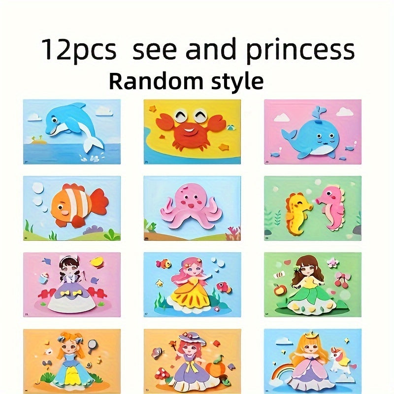 DIY 3D Stickers for Kids Educational Holiday Gift Paper Mixed Color Pack of 6 or 12