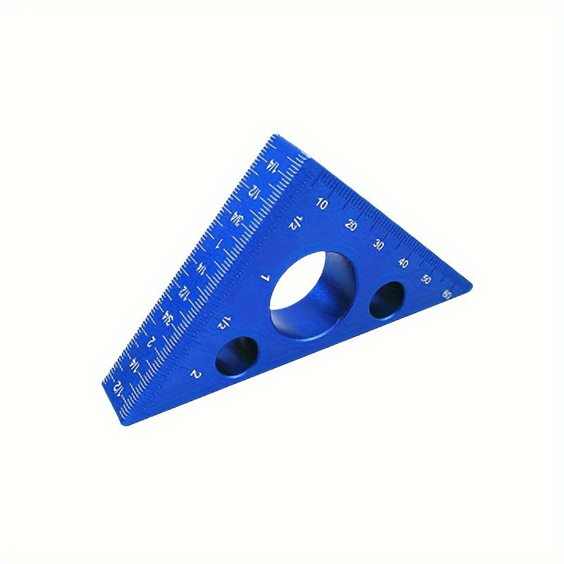 Aluminum Alloy Right Angle Ruler 45/90 Degree Woodworking Measuring Tool Blue