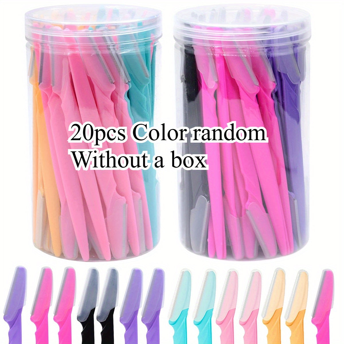 Women Facial Eyebrow Razor Set with Safe Blades, Multiple Sizes, Includes Caps