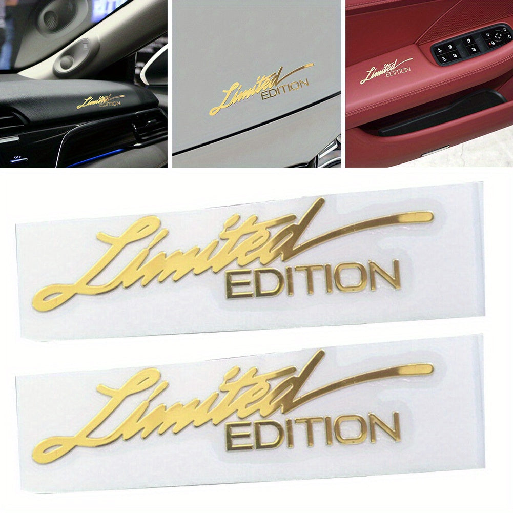 2pcs Gold Metal Car Emblems Badge Interior Sticker Decals Accessories