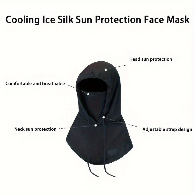 Ice Silk Face Mask Sun Protection Breathable Neck Gaiter for Fishing Surfing Swimming