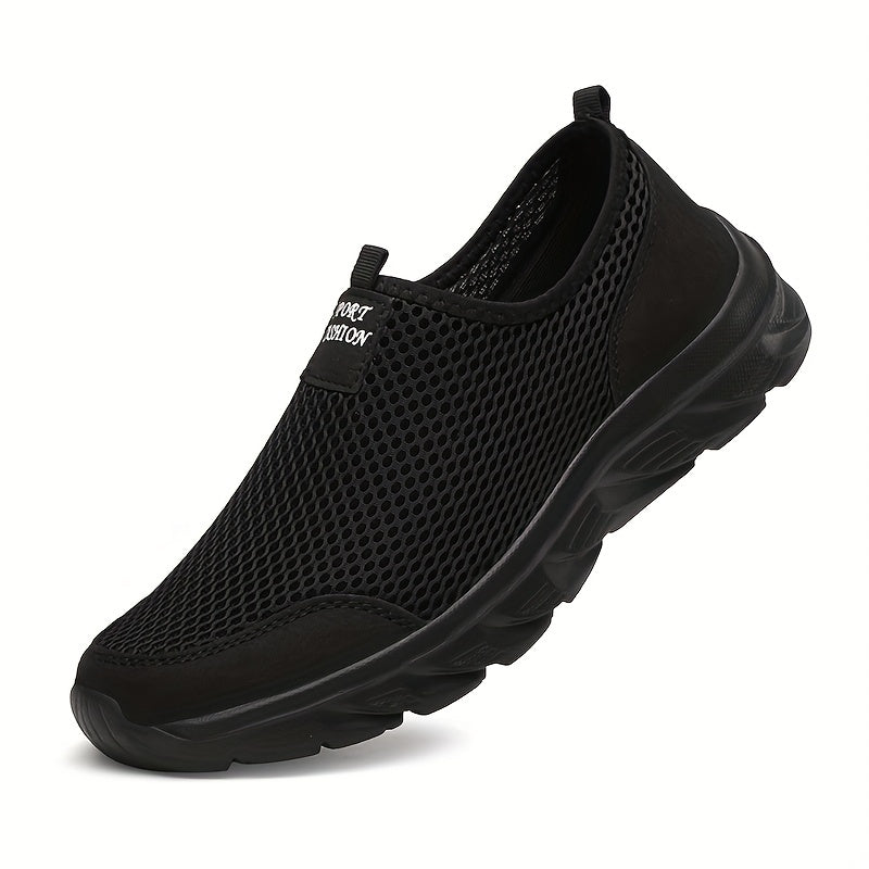Zapatillas slip-on de malla para hombre, ligeras, transpirables, casuales y deportivas