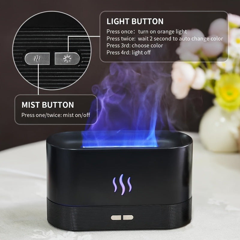 7-Rangli olov tovushi to'lqinli namlantiruvchi aromaterapiya va yoritgich bilan