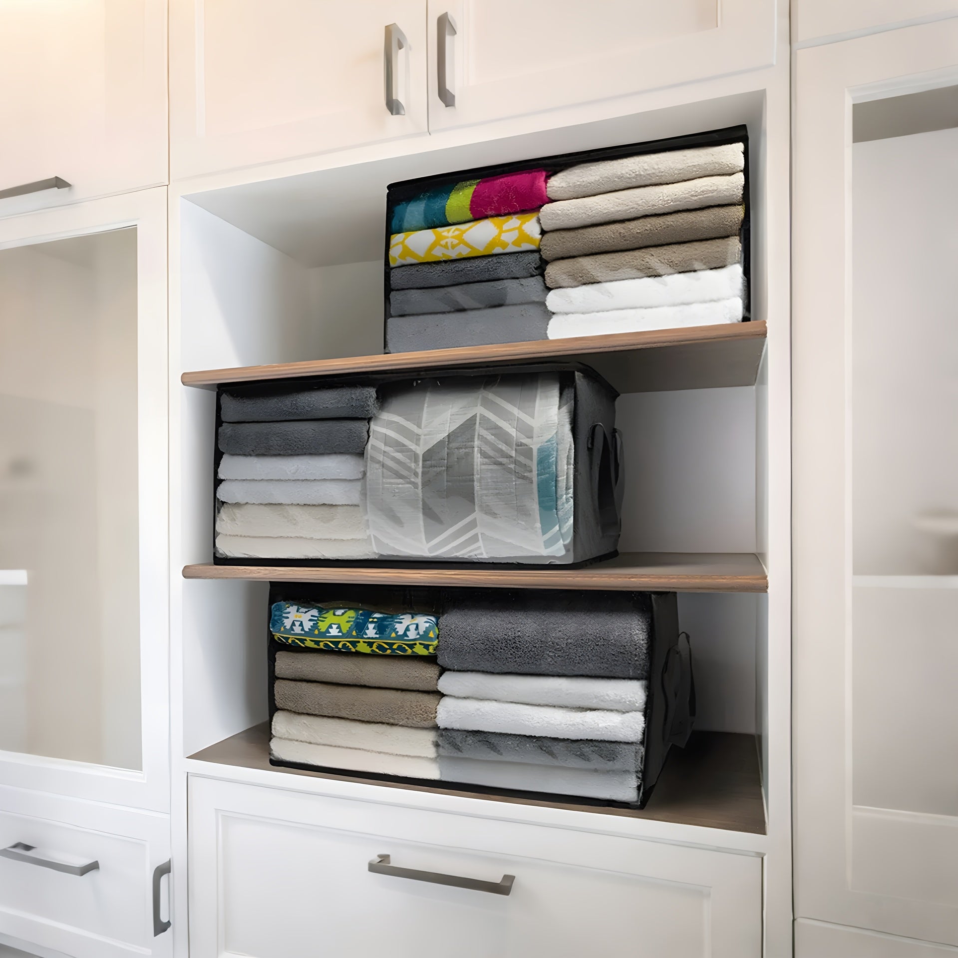 Большая емкость для хранения одежды с крышками и ручками для шкафа, спальни, общежития, органайзер для игрушек