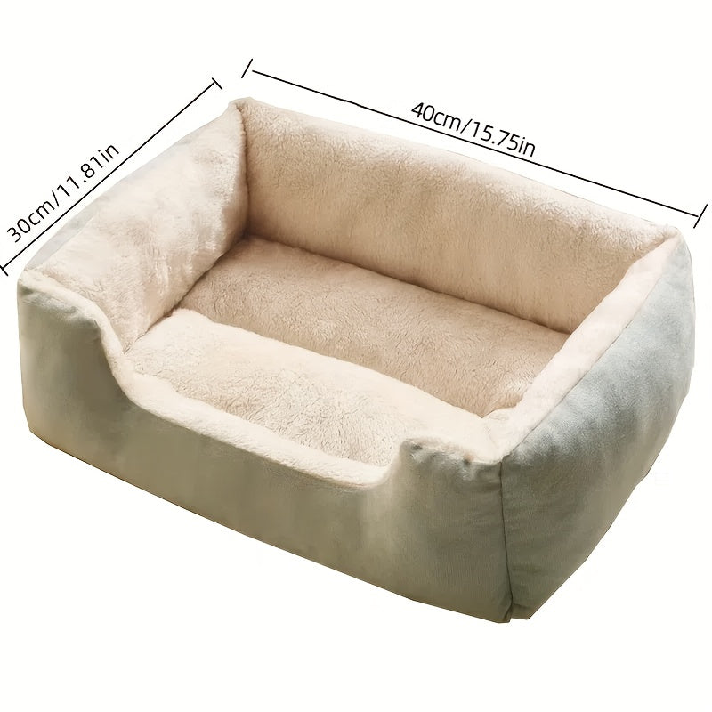 Plush Pet Sofa Bed for Cats and Small Dogs Gray No Assembly Indoor Comfort