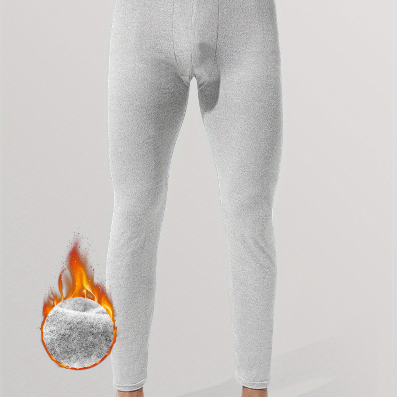 Men's Fleece-Lined Thermal Leggings for Fall and Winter Outdoor Activities