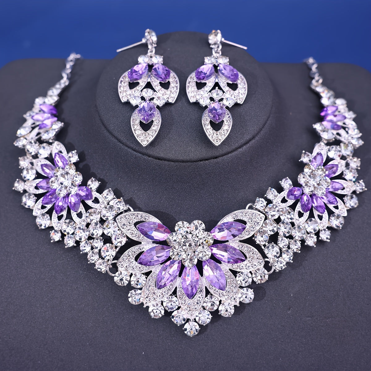 Vintage Jewelry Set with Rhinestone Accents for Dressy Occasions