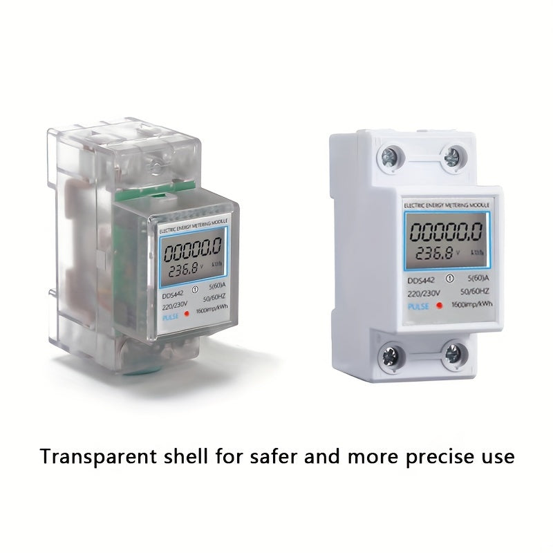 1 dona Kichik Mini Elektr Meter, 220V, Yo'l Temir turi, Havo Sharoitlari Energiya Meteri, Aqlli Raqamli Ko'rsatkich, Energiya Sarfini Aniqlash.