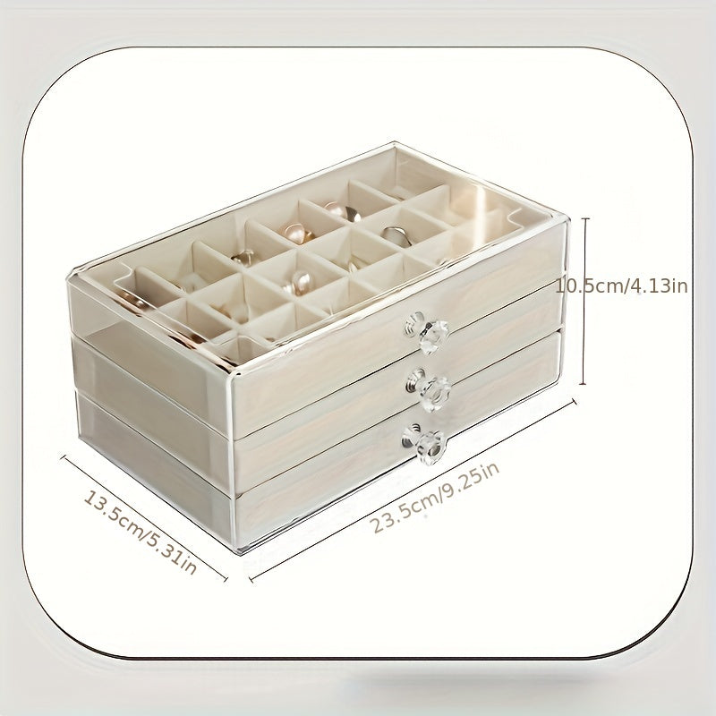 Acrylic Jewelry Storage Box for Rings Earrings and Necklaces Organizer