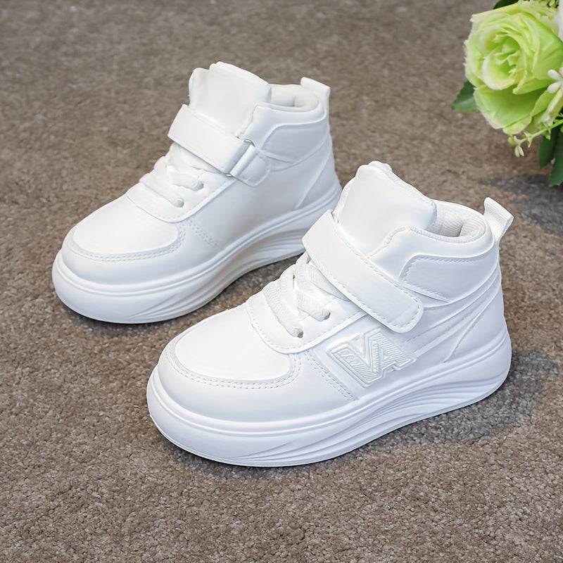 Kids Waterproof High-Top Sneakers with Round Toe and Easy Closure for Outdoor and Casual Wear