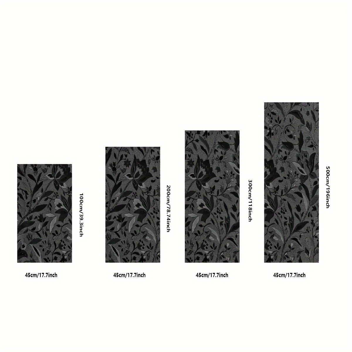 Black Tulip Glass Window Film Electrostatic Glueless Stickers for Home Office Decor