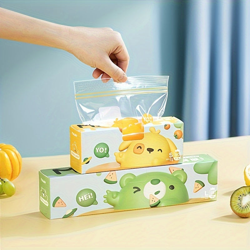 30/40/60 BPA bepul, oqib o'tmaydigan oziq-ovqat saqlash zip paketlar to'plami, turli o'lchamlarda