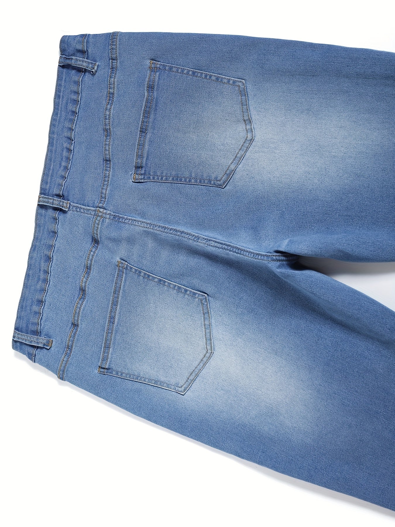 Women's Oversized Blue Ruffled Jeans Women Denim Casual Pants