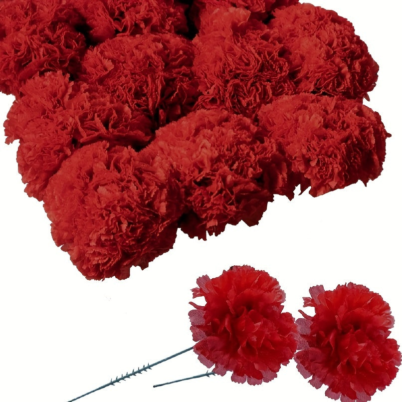 50 Pieces Silk Carnation Flowers for Wedding Decorations DIY Craft