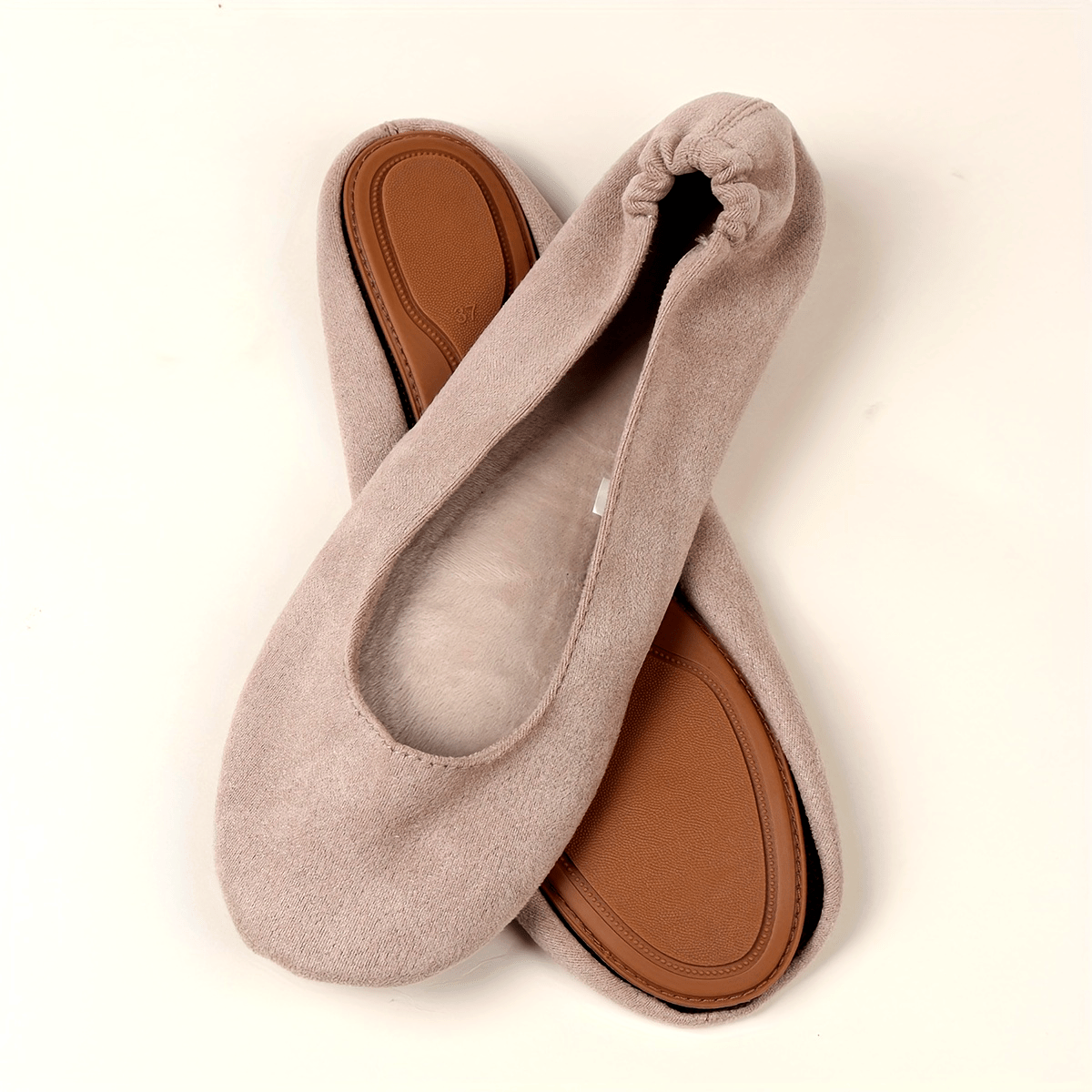 Zapatos de baile casuales ligeros y plegables para mujer en beige de tela en rojo, azul y gris