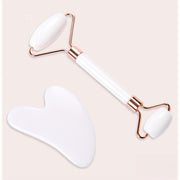 Facial Guasha Massage Set with Light Beige Stone for Anti-Aging Face Neck Body Care