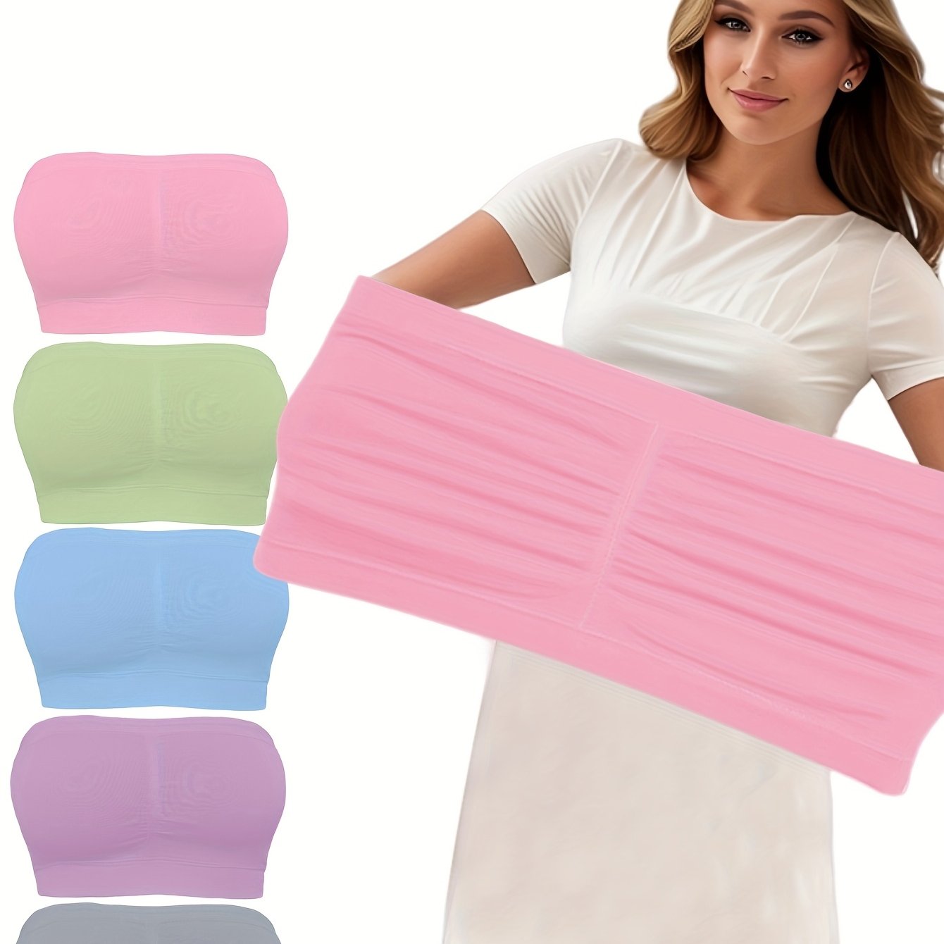 Plus o'lchamli shuningdek, simsiz, bo'shliqsiz sport bralar, 5 ta paket