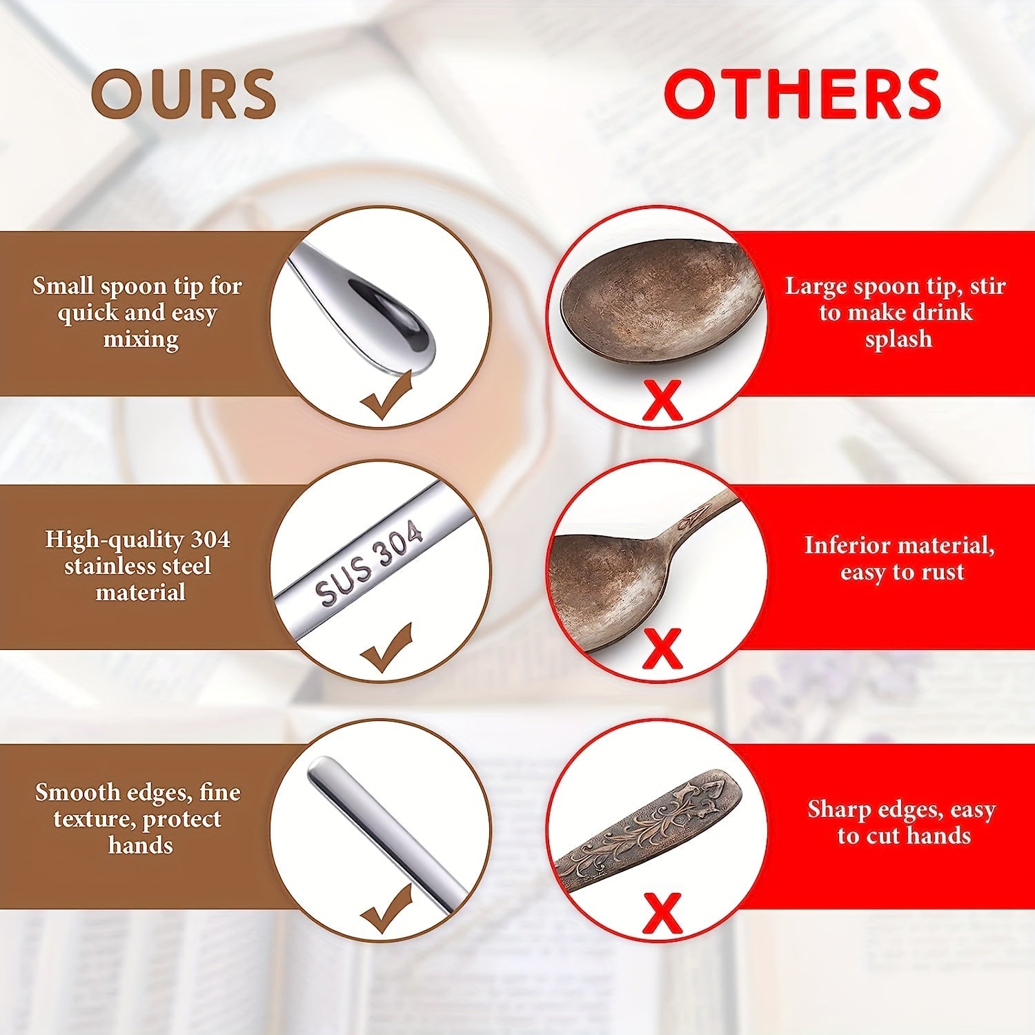 Long-Handled Stainless Steel Cocktail Stirring Spoon 22cm for Drinks and Coffee