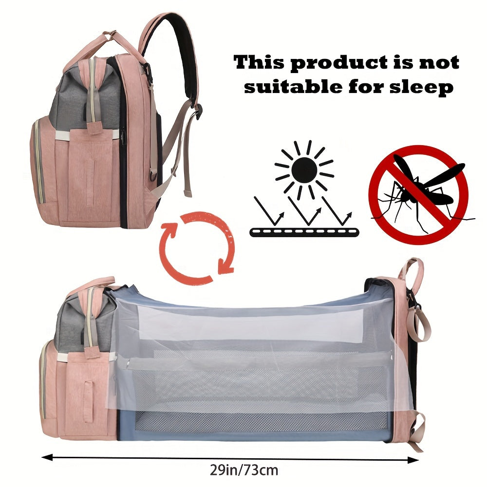 Diaper Bag Backpack with Changing Station Waterproof Large Capacity Travel Bag for Moms and Dads