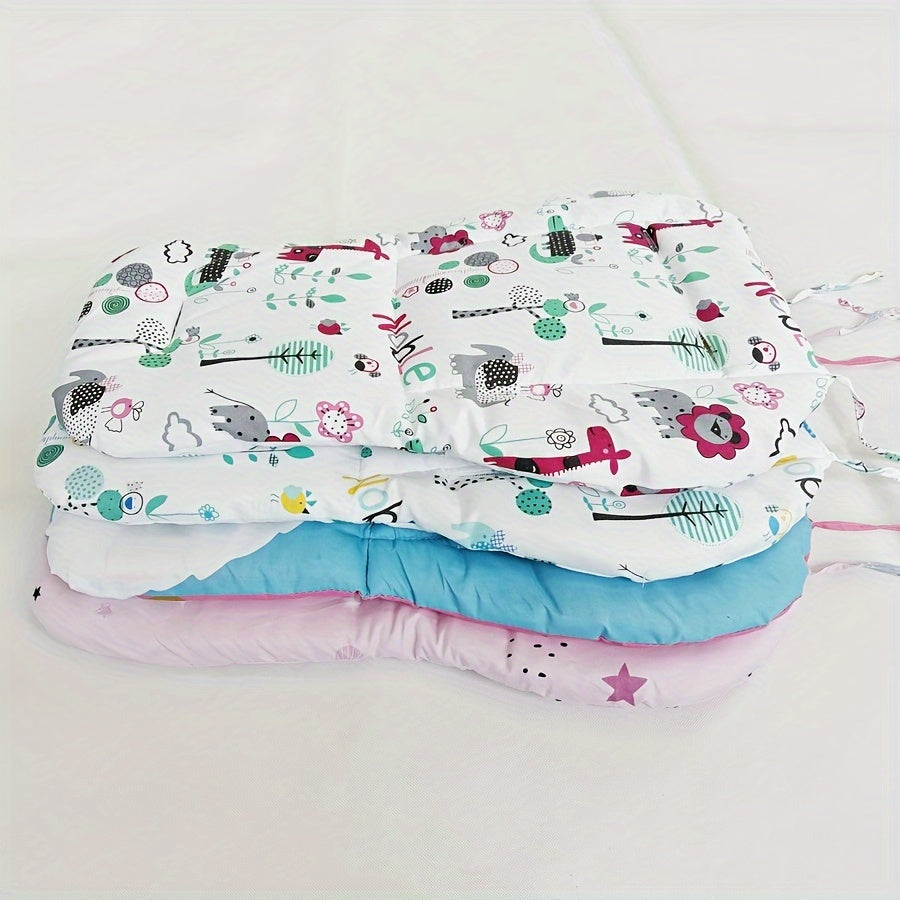 Baby Stroller Cushion Pad Reversible Quilted Polyester Support for Infants 0-3 Years
