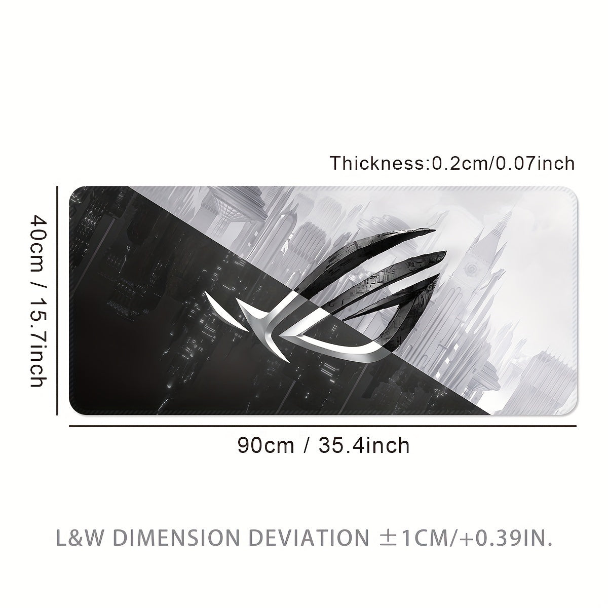 Large Gaming Mouse Pad with Non-Slip Rubber Edges and Washable Surface