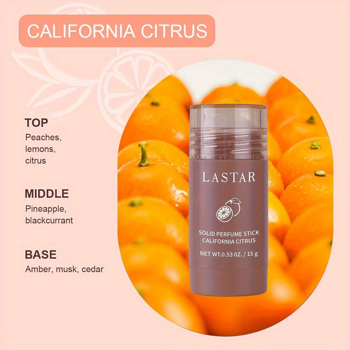 Unisex Solid Perfume Stick California Citrus Long-Lasting 0.53 oz Summer Freshness