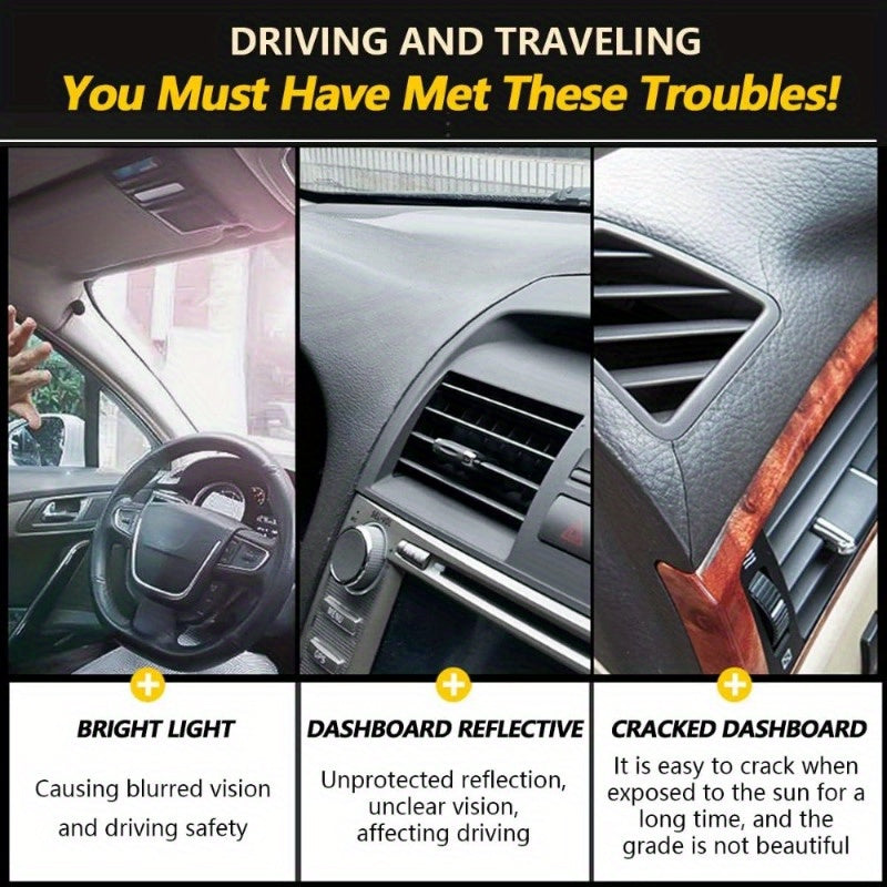 Car Dashboard Sun Shade Cover Protector Black Anti-Glare UV