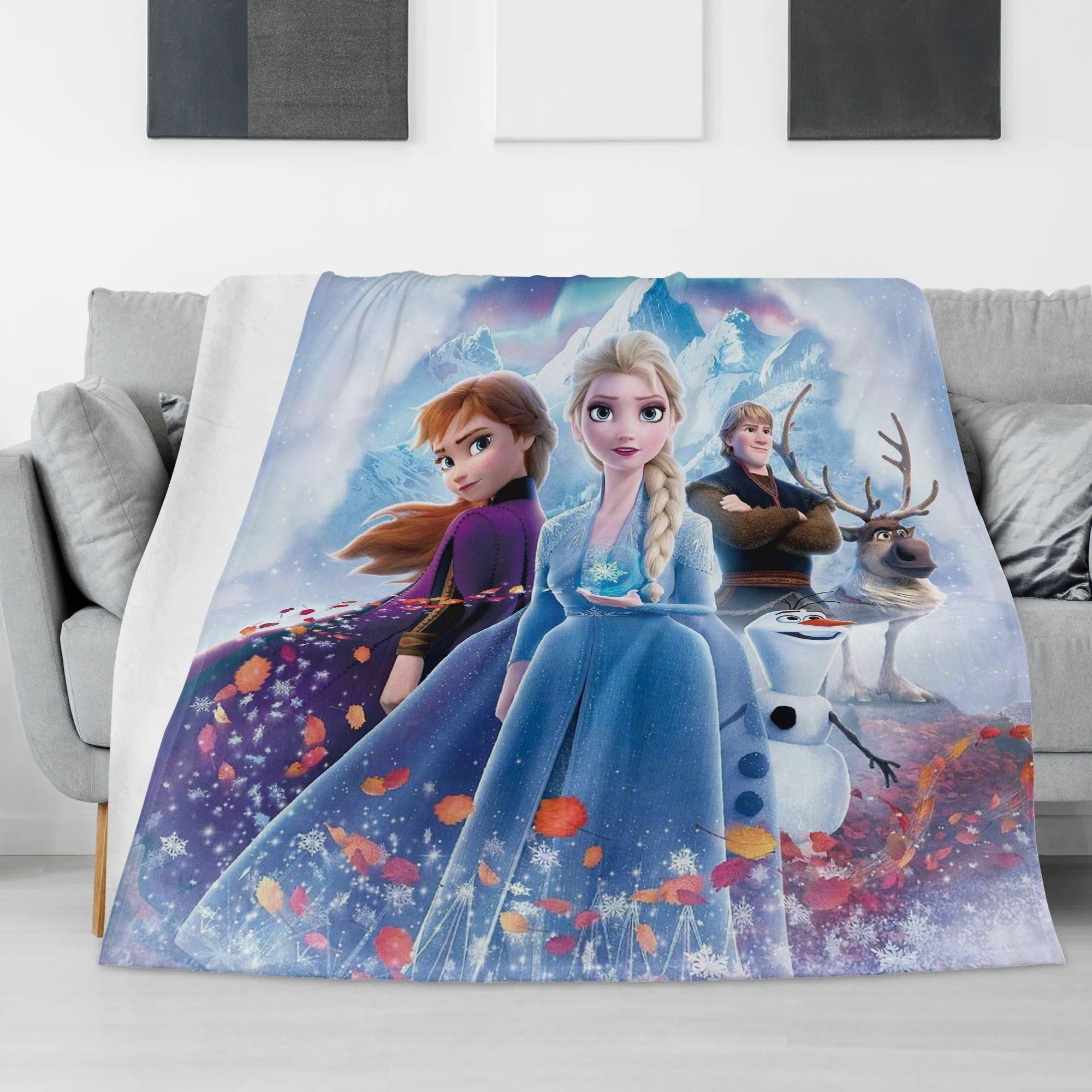 Frozen Elsa Princess Throw Blanket Soft Polyester Multicolor for All Seasons